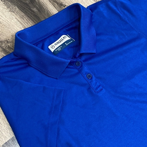Magellan Mens Large ClassicFit Royal Blue Polyester Short Sleeve Golf Polo Shirt